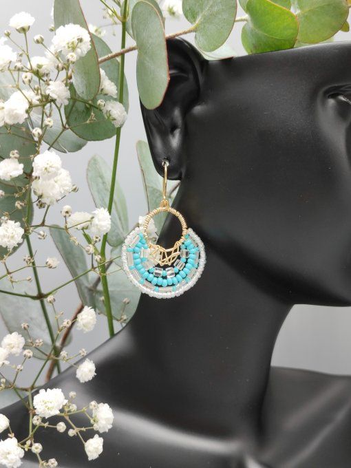 Boucles d'oreilles Bohème turquoise